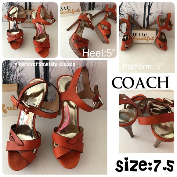 Coach Shoes - 🇺🇸Orange Strappy Sandals